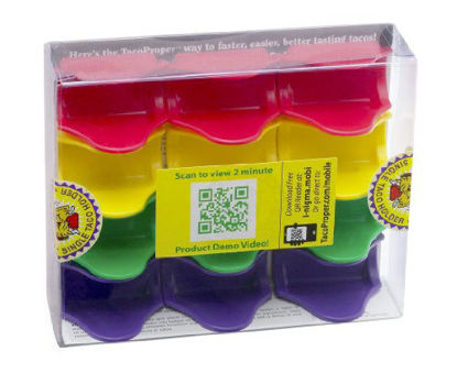 Picture of TacoProper Multicolored Plastic 12 Pack Taco Holder Set