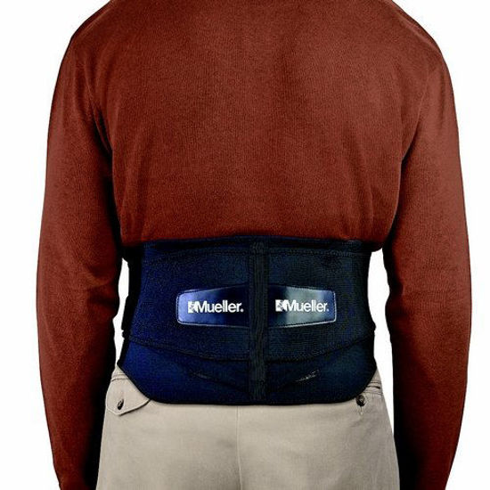 GetUSCart- Mueller 255 Lumbar Support Back Brace with Removable Pad, Black,  Regular(Package May Vary)