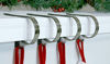 Picture of Haute Decor The Original MantleClip Stocking Holder with Holly Embossed Design- 4 Pack (Pewter)