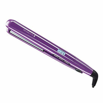 Picture of Remington S5500 1" Anti-Static Flat Iron with Floating Ceramic Plates and Digital Controls, Hair Straightener, Purple