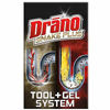 Picture of Drano Gel Drain Clog Remover and Cleaner 16oz and Snake Plus Tool 16 inches, Unclogs tough blockages, Commercial Line