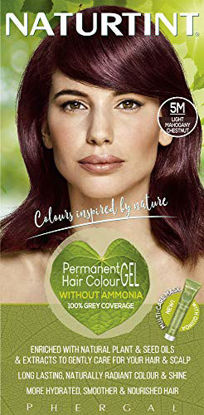 Picture of Naturtint Permanent Hair Color, 5M Light Mahogany Chestnut, Plant Enriched, Ammonia Free, Long Lasting Gray Coverage and Radiante Color, Nourishment and Protection