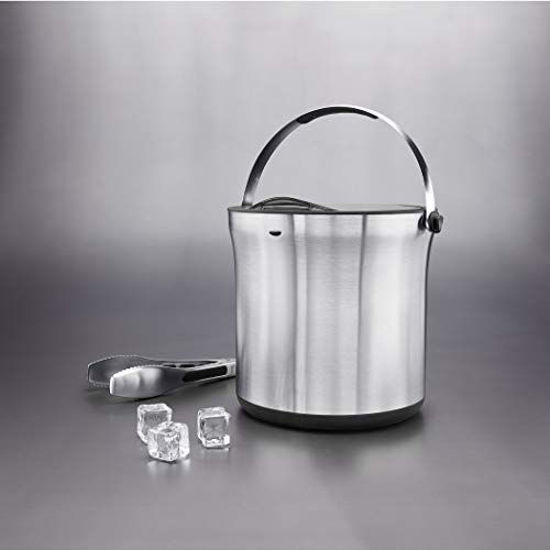 GetUSCart OXO Ice Bucket and Tongs Set Brushed Stainless Steel