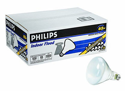 Picture of Philips BR40 Flood Light Bulb: 2710 Kelvin, 65-Watt, Soft White, E26 Medium Screw Base, 12-Pack
