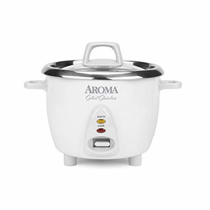 Picture of Aroma Housewares Select Stainless Rice Cooker & Warmer with Uncoated Inner Pot, 14-Cup(cooked) / 3Qt, ARC-757SG