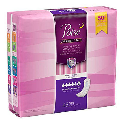 Picture of Poise Pads Ultimate Absorbency Long, Case/90 (2 bags of 45)