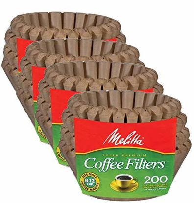 Picture of Melitta 62957 8 To 12 Cup Natural Brown Basket Coffee Filters 200 Count (Pack of 2)