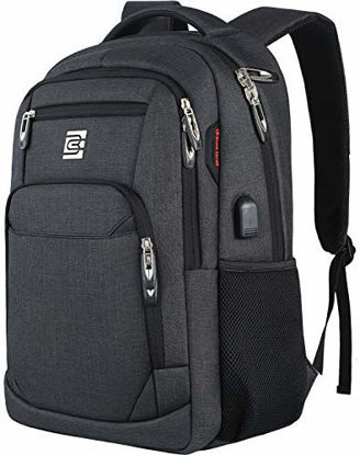 Picture of Laptop Backpack,Business Travel Anti Theft Slim Durable Laptops Backpack with USB Charging Port,Water Resistant College School Computer Bag for Women & Men Fits 15.6 Inch Laptop and Notebook - Black