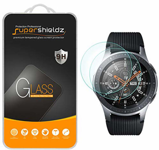 Picture of (2 Pack) Supershieldz for Samsung Galaxy Watch (46mm) Tempered Glass Screen Protector, (Full Screen Coverage) Anti Scratch, Bubble Free