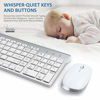 Picture of Wireless Keyboard and Mouse Combo, FENIFOX USB Slim 2.4G Wireless Keyboard Mouse Full-Size Ergonomic Compact with Number Pad for Laptop PC Computer - Silver White