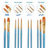 Picture of BOSOBO Paint Brush Set, 10pcs Round Pointed Tip Nylon Hair Artist Detail Paintbrushes, Professional Fine Acrylic Oil Watercolor Brushes for Face Nail Body Art Craft Model Miniature Painting, Blue