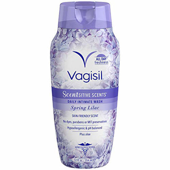 Picture of Vagisil Scentsitive Scents Daily Intimate Feminine Wash for Women, Gynecologist Tested, Spring Lilac, 12 Fluid Ounce