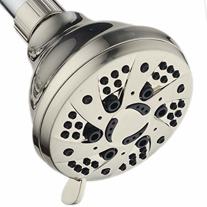 Picture of AquaDance Brushed Nickel High Pressure 6-Setting Spiral Shower Head - Angle Adjustable, Anti-Clog Showerhead Jets, Tool-Free Installation-USA Standard Certified-Top U.S. Brand