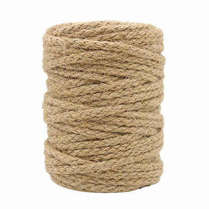Picture of Tenn Well 5mm Jute Twine, 100 Feet Braided Natural Jute Rope for Artworks and Crafts, Macrame Projects, Gardening Applications