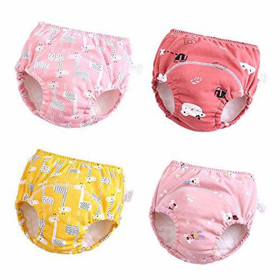 GetUSCart- Baby Girls? 4 Pack Cotton Training Pants Toddler Potty Training  Underwear for Boys and Girls 12M-4T (Girls, 12M-2T) Pink