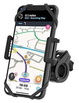 Picture of TruActive Unbreakable Bike Phone Mount Holder, Motorcycle Phone Mount, Cell Phone Holder for Bike - Universal, Bike Phone Holder, Golf, ATV - 6 Color Bands - Any Phone or Handlebar, Tool Free Install