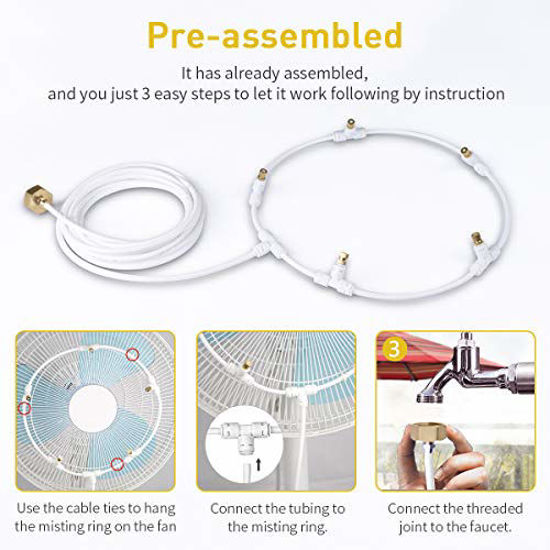 GetUSCart HOMENOTE Outdoor Misting Fan Kit for a Cool Patio Breeze 19