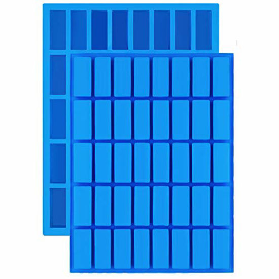 2 Pack 40 Cavity Narrow Rectangle Silicone Caramel Candy Molds Chocolate Bar