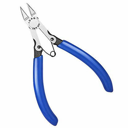 Picture of IGAN-330 Wire Flush Cutters, Electronic Model Sprue Wire Clippers, Ultra Sharp and Powerful CR-V Side Cutting nippers, Ideal for Clean Cut and Precision Cutting Needs