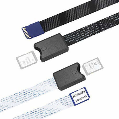 Picture of Electop SD to SD Card Extension Cable SD Extender Adapter Flexible Memory Card SDHC of 4/8/16/32/64GB Compatible with SanDisk SDXC,Kindle,3D Printer,Raspberry Pi,Arduino GPS,TV SDHC(SD to SD)