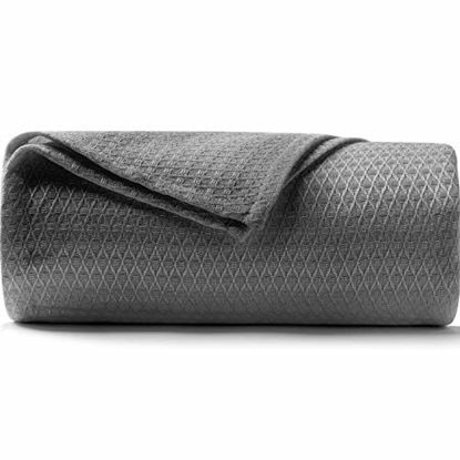 Picture of DANGTOP Cooling Blankets, Queen Size 100% Bamboo Blanket for All-Season, Cooling Blanket Absorbs Body Heat to Keep Cool on Warm Night, Ultra-Cool Lightweight Blanket for Bed (79x91 inches, Dark Grey)