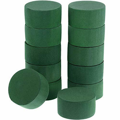 Picture of DIY Flower Arrangement Kit Green Round Wet Floral Foam, Wedding Aisle Flowers, Party Decoration (Flower Foam, 12 Pieces)