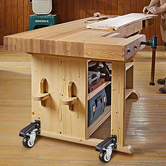 GetUSCart SPACECARE Workbench Casters kit 800Lbs Heavy Duty Retractable Workbench Stepdown