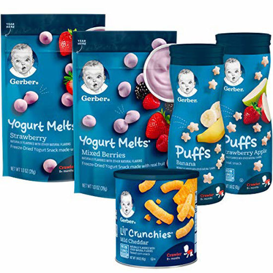 Picture of Gerber Up Age Snacks Variety Pack - Puffs, Yogurt Melts & Lil Crunchies, 9 Count