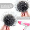 Picture of Coopay 30 Pieces Faux Fox Fur Pom Pom Balls DIY Fur Fluffy Pom Pom with Elastic Loop for Hats Keychains Scarves Gloves Bags Charms Knitting Accessories (Popular Mix Colors)