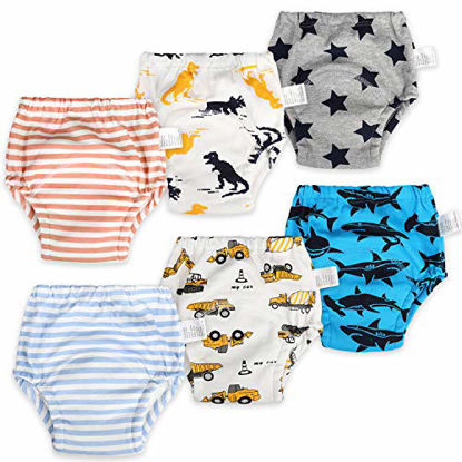 BIG ELEPHANT Toddler Side Button Training Pants Snaps on Potty Training Underwear for Boys and Girl 
