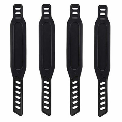 Picture of 4Pcs Exercise Bike Pedal Straps, Heavy Duty Adjustable Length Universal Pedal Strap Fits Most Bike Pedals Exercise Bike Bicycle Cycle for Home or Gym