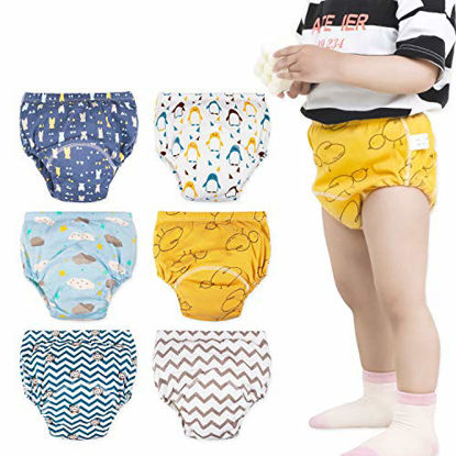Picture of Baby Boys Training Pants Underwear, Toddler Boys Potty Pee Training Underwear 6 Pack (Blue, 3T)