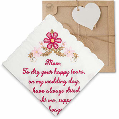 Picture of W&F GIFT Mother Of The Bride Wedding Handkerchief for Mom from Daughter, Wedding for Parents