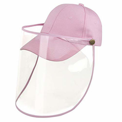 Picture of Muryobao Men Women Summer Face Shield Baseball Hat UV Protection Outdoor Fishing Detachable Sun Visor Cap Pink