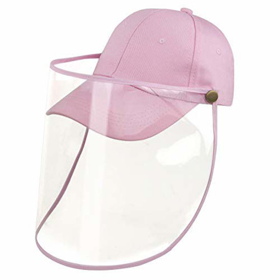 Picture of Muryobao Men Women Summer Face Shield Baseball Hat UV Protection Outdoor Fishing Detachable Sun Visor Cap Pink