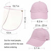 Picture of Muryobao Men Women Summer Face Shield Baseball Hat UV Protection Outdoor Fishing Detachable Sun Visor Cap Pink
