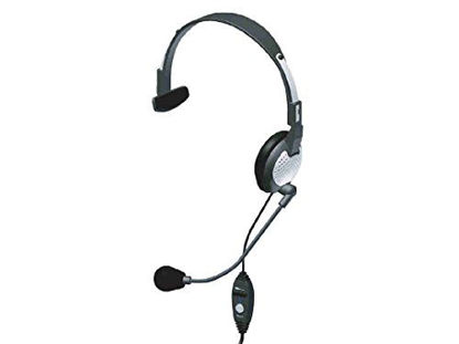 Picture of Andrea Communications NC-181VM USB On-Ear Monaural Computer Headset with Noise-canceling Microphone, in-line Volume/Mute Controls, and Built-in External Sound Card and USB Plug