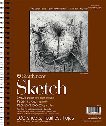 Picture of Strathmore 455-3 400 Series Sketch Pad, 9"x12" Wire Bound, 100 Sheets