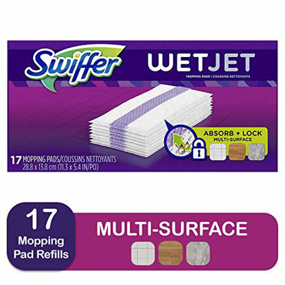 Picture of Swiffer Wetjet Hardwood Mop Pad Refills for Floor Mopping and Cleaning, All Purpose Multi Surface Floor Cleaning Product, 17 Count