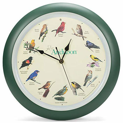 Picture of Mark Feldstein & Associates Audubon Singing Bird Wall Clock, 13 Inch