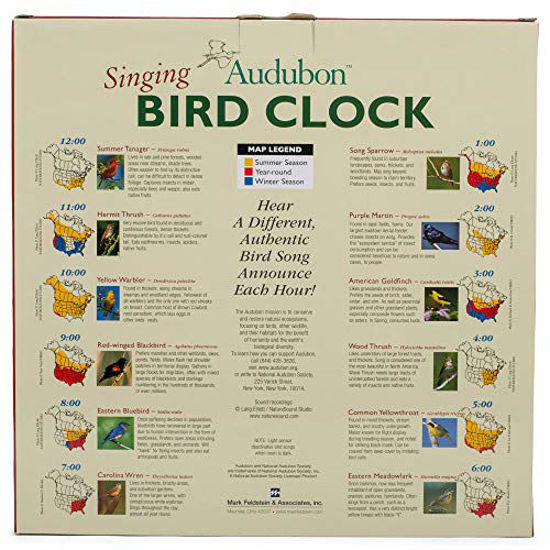 GetUSCart Mark Feldstein & Associates Audubon Singing Bird Wall Clock
