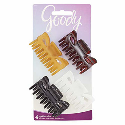 Picture of Goody Hair Classics Women's Medium Claw Hair Clip, Assorted Colors 4 ea, 4 Count (Pack of 1) (packaging may vary)