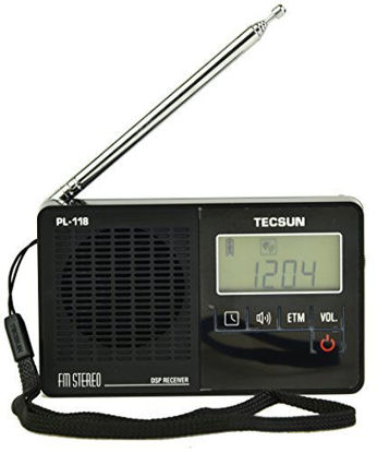 Picture of Tecsun PL118 Mini-Size Featherlight Digital PLL Synthesized & DSP (Digital Signal Processing) FM Clock Radio with ETM (Easy Tuning Method), Alarm Clock and Sleep Timer