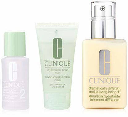 Picture of Clinique 3 Piece 3 Step Skin Care Introduction Kit for Unisex, Dry Combination Skin Type