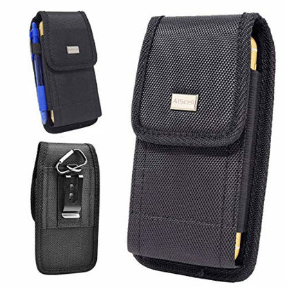 Picture of AISCELL Metal Clip Holster for Large Phone Rugged Nylon Pouch Case,for Galaxy S21 Ultra ,S21+, Note20 Ultra, Note20, A21, A11, Note 10+,Note 9 ,51, A71, S20 Ultra ,S20+,S20 FE 5G, Has Protective Cover on