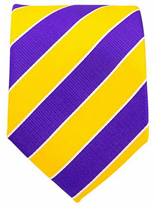 Picture of College Striped Ties for Men - Woven Necktie - Purple w/Yellow