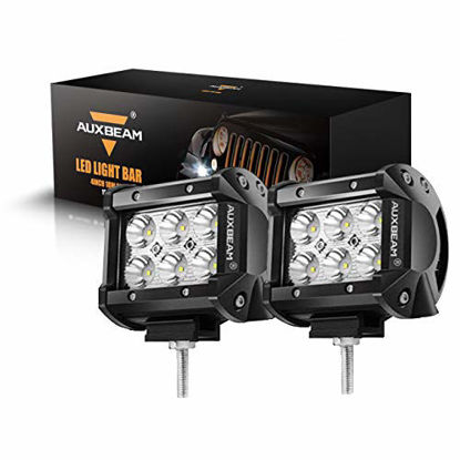 Picture of Auxbeam 2 Pcs LED Light Bars 4 inch LED Pods 18W Driving Light Spot Beam for Jeep, ATV, UTV, Truck, Offroad Vehicle (Without Wiring Harness)
