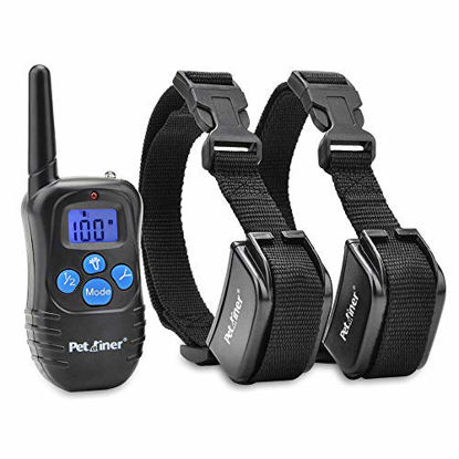 Picture of Petrainer PET998DRB2 Dog Training Collar with Remote for 2 Dogs, Rechargeable Waterproof Dog Remote Collar with Beep, Vibration and Static Electronic Dog Collar, 1000 ft Range
