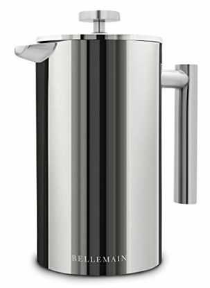 Picture of Bellemain French Press - Extra Filters Included - Coffee and Tea Maker - Stainless Steel - 35 fl. oz ( 1 Liter). - 2-Year Warranty