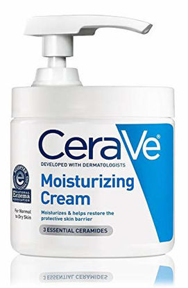 Picture of CeraVe Moisturizing Cream | 16 Ounce with Pump | Daily Face and Body Moisturizer for Dry Skin